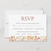 Grenze der Blätter und Beeren Terrakotta Hochzeit RSVP Karte (Vorderseite)