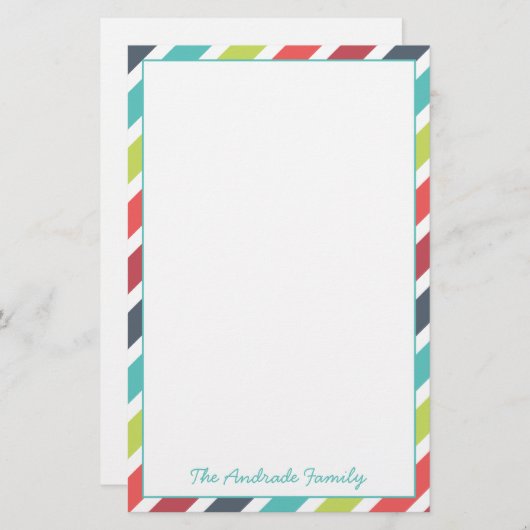 Grenze der diagonalen Streifen fertigte Briefpapier (Vorne/Hinten)