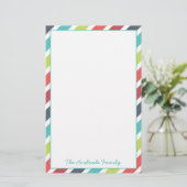 Grenze der diagonalen Streifen fertigte Briefpapier (Stehend Vorderseite)