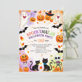 Grenze der Halloween-Elemente Kinder Party Einladu Einladung (Stehend Vorderseite)