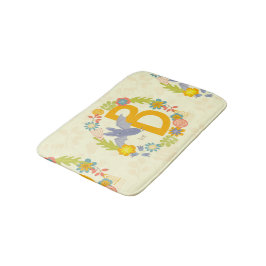 Grenze der Wildblumen Gelber Alphabet Buchstabe B Badematte