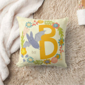 Grenze der Wildblumen Gelber Alphabet Buchstabe B Kissen (Decke)