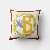 Grenze der Wildblumen Gelber Alphabet Buchstabe B Kissen (Rückseite)