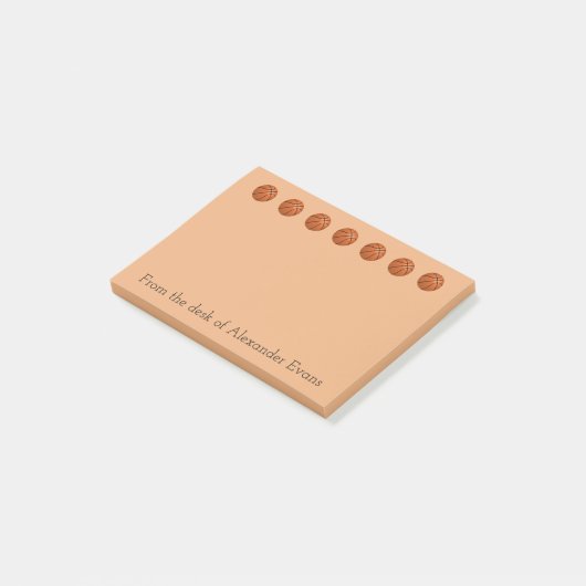 Grenze des Basketball-O Post-it Klebezettel (angewinkelt)