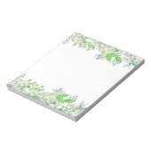 GRENZE FÜR DIE GRENZE FÜR GRÜNE UND WEISSE BLUME NOTIZBLOCK (Rotiert)