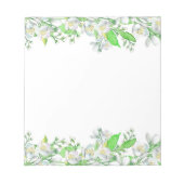 GRENZE FÜR DIE GRENZE FÜR GRÜNE UND WEISSE BLUME NOTIZBLOCK (Vorderseite)