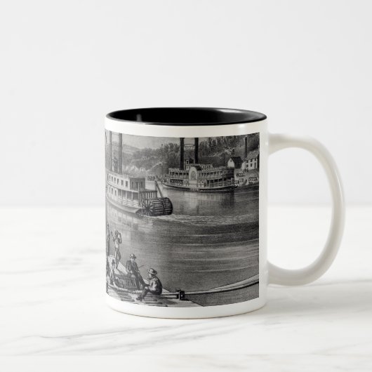 Grenze hinunter den Fluss Zweifarbige Tasse (Rechts)