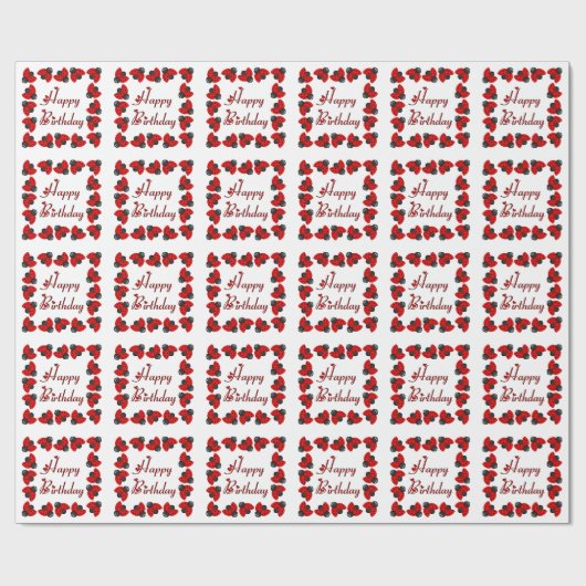 Grenze Ladybugs Geschenkpapier (Flach)