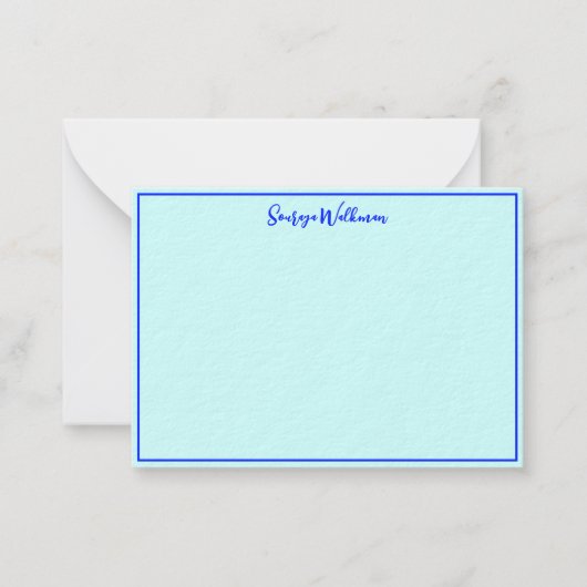 Grenze, Name & Elegante Blank Minimalistisch Mitteilungskarte (Vorderseite)