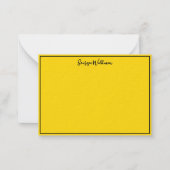 Grenze, Name und Blank Schwarz und Gold Chic Minim Mitteilungskarte (Vorderseite)