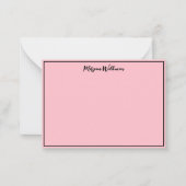 Grenze, Name und Leerzeichen Schwarz/Rosa Minimali Mitteilungskarte (Vorderseite)