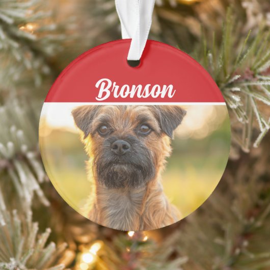 Grenze Terrier mit Name Foto Weihnachten Ornament (Baum)