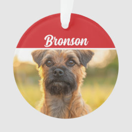 Grenze Terrier mit Name Foto Weihnachten Ornament