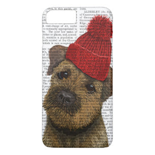 Grenze Terrier mit Rot Bobble Hut 3 Case-Mate iPhone Hülle