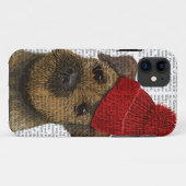 Grenze Terrier mit Rot Bobble Hut 3 Case-Mate iPhone Hülle (Rückseite (Horizontal))