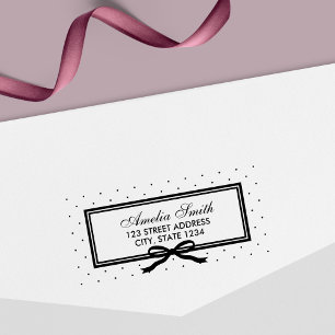 Grenze und Ribbon Polka Dot Persönliche Zuhause-Ad Permastempel