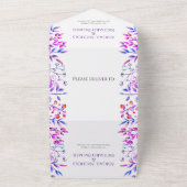 Grenze von Blätter und Beeren lila All In One Einladung (Außenbereich)