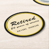 Grenze zwischen schwarzem und goldenem Pensionskan Runder Pappuntersetzer (Angewinkelt)