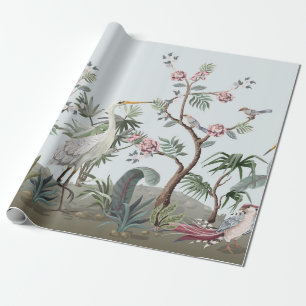 Grenzen in chinoiserie-Stil mit Storchen und Pie Geschenkpapier