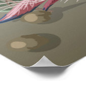 Grenzen in chinoiserie-Stil mit Storchen und Pie Poster (Ecke)