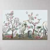 Grenzen in chinoiserie-Stil mit Storchen und Pie Poster (Vorne)