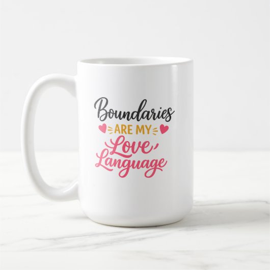 Grenzen sind meine Liebessprache Tasse (Links)
