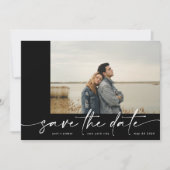 grenzenlos | Modern Simple Black Foto Ice White Save The Date (Vorderseite)