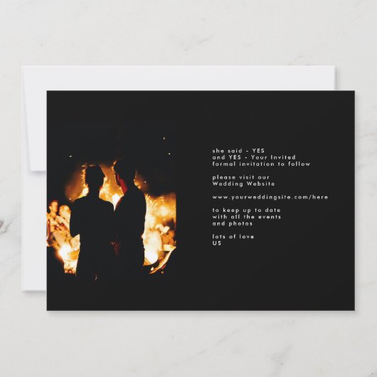 grenzenlos | Modern Simple Black Foto Ice White Save The Date (Rückseite)