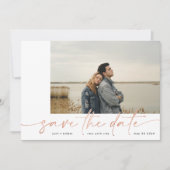 grenzenlos | Moderne Schlicht Blush Foto Rose Gold Save The Date (Vorderseite)