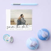 grenzenlos | Modernes Foto Onyx Save the Date Flyer (Einzeln)