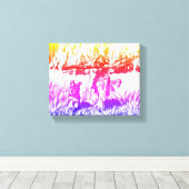 "Grenzenlose Freude: Mumu in Action" Hund Leinwanddruck (Insitu (Holzboden))