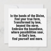 Grenzenlose Transformation Karte (Rückseite)