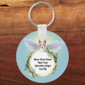 Grenzenloser Engel fährt nie schneller als Fliege Schlüsselanhänger (Vorderseite)