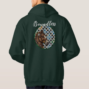 Grenzenloser Pferde-Hoodie – Alhambra-Geometrie-Ku Hoodie