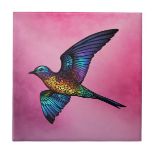Grenzenloser Wanderer: Multicfarbener Swift Bird Fliese