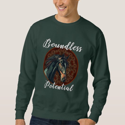 Grenzenloses Potenzial Pferd Sweatshirt – Majestät (Vorderseite)