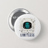 Grenzenloses Weltraum-Mädchen – Futuristischer Kos Button (Vorne & Hinten)