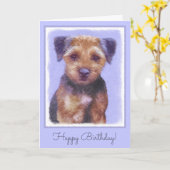 Grenzerdige Malerei - Niedliche Original Hunde Kun Karte (Gelbe Blume)