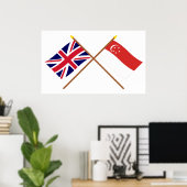 Grenzflaggen im Vereinigten Königreich und Singapu Poster (Heimbüro)