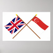 Grenzflaggen im Vereinigten Königreich und Singapu Poster (Vorne)