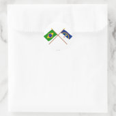 Grenzflaggen von Brasilien und Pernambuco Runder Aufkleber (Tasche)