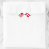 Grenzflaggen zwischen den USA und Dänemark Runder Aufkleber (Tasche)