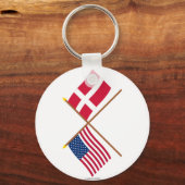 Grenzflaggen zwischen den USA und Dänemark Schlüsselanhänger (Vorderseite)