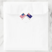 Grenzflaggen zwischen den USA und Neuseeland Runder Aufkleber (Tasche)