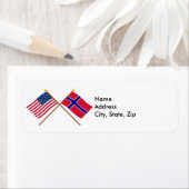 Grenzflaggen zwischen den USA und Norwegen (Insitu)