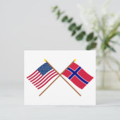 Grenzflaggen zwischen den USA und Norwegen Postkarte (Stehend Vorderseite)