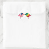 Grenzflaggen zwischen den USA und Senegal Runder Aufkleber (Tasche)