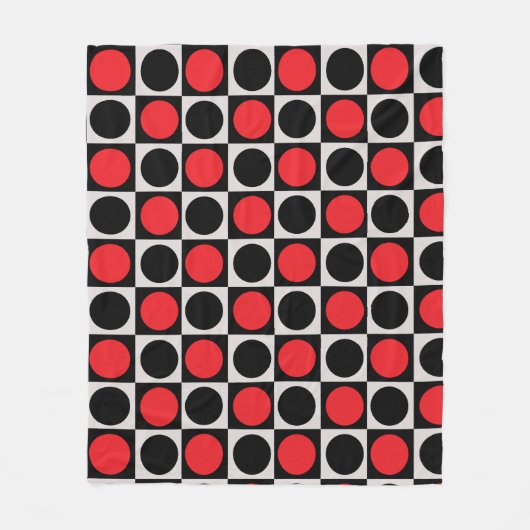 Grenzförmige rote Polka-Punkte mit gekreuzter Geom Fleecedecke (Vorderseite)