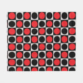 Grenzförmige rote Polka-Punkte mit gekreuzter Geom Fleecedecke (Vorderseite (Horizontal))