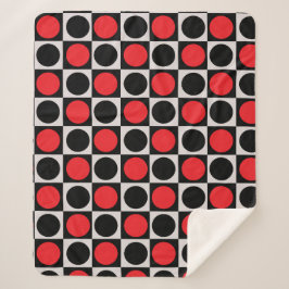 Grenzförmige rote Polka-Punkte mit gekreuzter Geom Sherpadecke